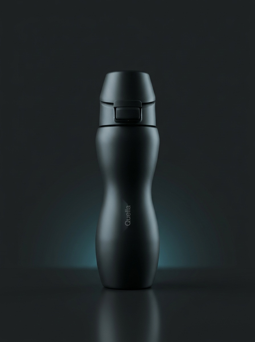 Quella frosted matte black mineral filtration bottle